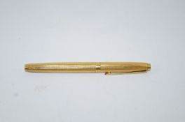 A Parker 75 (1970s) 14ct gold plated with 14ct gold medium nib, converter/cartridge fill,