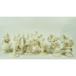 A set of ten late 19th century Nymhenburg figures in 18th century style with cupids in disguise,