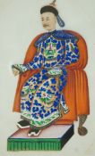 Chinese School, 19th century
Figure seated
bodycolour on rice paper
17cm x 10.