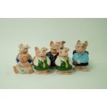 A set of five Natwest Wade pigs and four other Natwest pigs