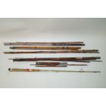 A Milbro Sol-Glass two part fishing rod, 7ft f.