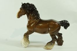 A bay Beswick shire horse, with black printed marks,