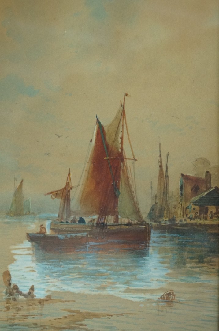 Thomas Mortimer (19th century) 
On the Thames 
Watercolour 
Signed lower left 
24.