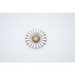 Anton Michelsen silver and enamel daisy brooch, 4.