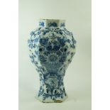 A late 19th century Dutch Delft vase,