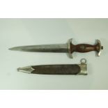 A German Third Reich SA dagger, the blade engraved "Alles fur Deutchland" , RZ M 7/66 1942,