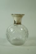 A silver and glass perfume bottle, by Mappin & Webb, London 1926,