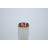 A late Victorian 18ct gold ruby and diamond ring, Birmingham 1897,