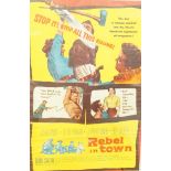 An original cinema poster for "Rebel in Town",