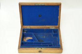 A 19th century oak fitted gun and ammunition box, 23cm wide, 15.