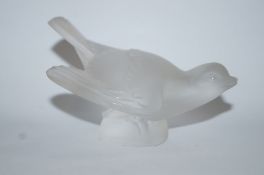 A Lalique glass model of a bird, signed Lalique R France,
