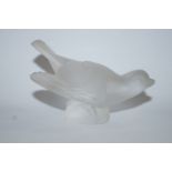 A Lalique glass model of a bird, signed Lalique R France,