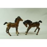 Two glass Beswick bay foals, each with black printed marks, Beswick,