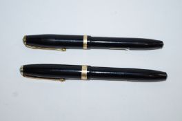 A Conway Stewart (2 black) FP, one Shorthand gold No.