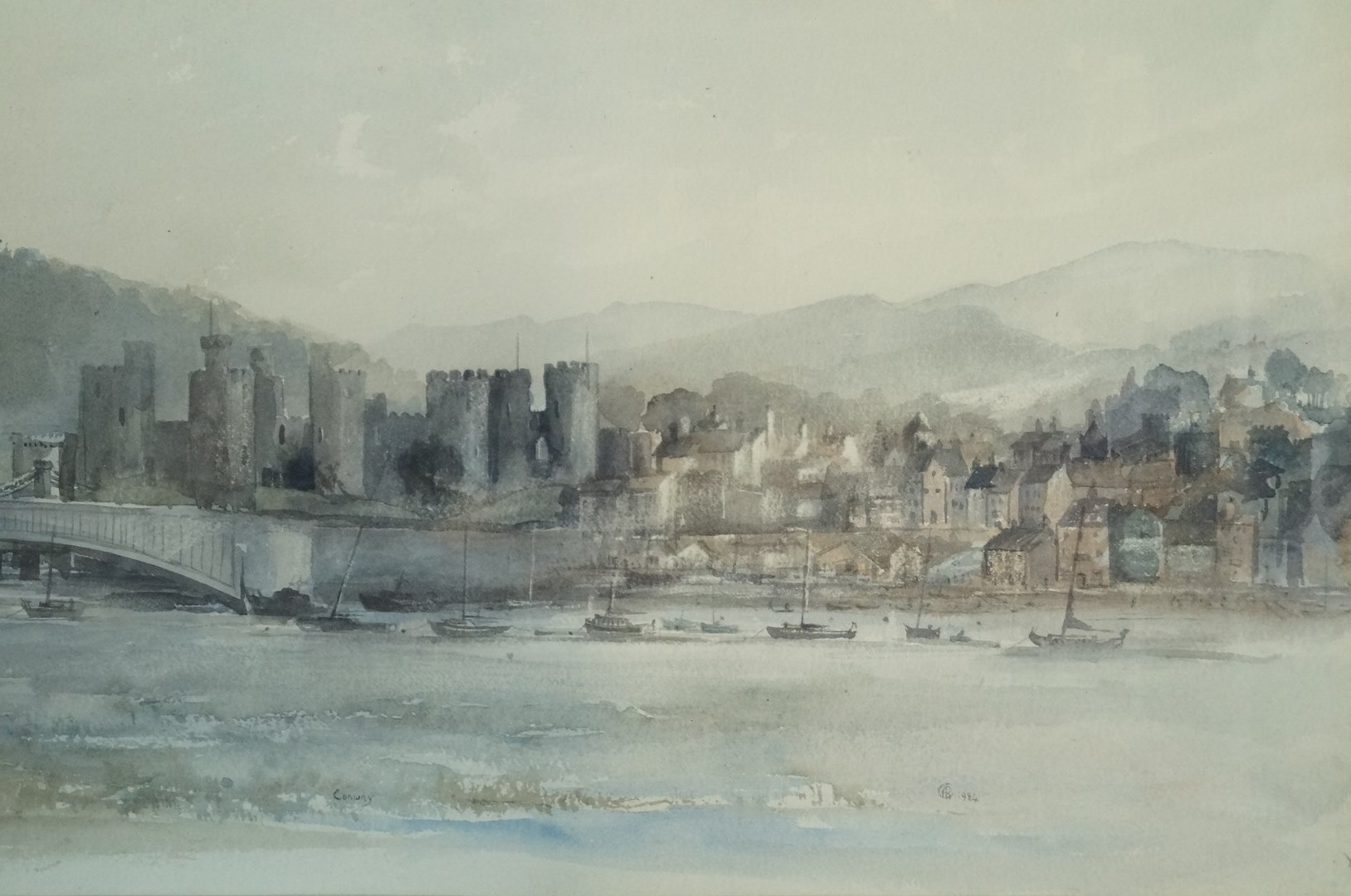 A R Catherall
Conway
Watercolour
Signed and dated 1984 lower right
35cm x 54cm