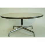 A Herman Miller circular coffee table, possibly made for Eames, on chrome base, 41cm high,