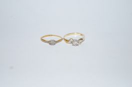 A 9 carat gold diamond single stone ring, the single cut illusion set,