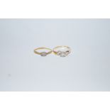 A 9 carat gold diamond single stone ring, the single cut illusion set,