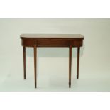 A George III mahogany D end tea table,