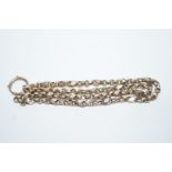 A chain, tagged '9', of fancy and oval belcher links, 41 cm long, 17.