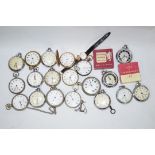A collection of numerous pocket watches,