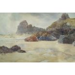 W. Casley, 19th century
Kynance, Cornwall
Watercolour
Signed lower left and titled verso
38.