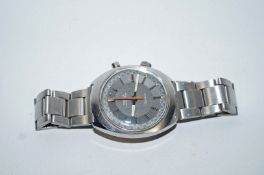 Omega, Chronostop, Geneve wrist watch, the grey dial silvered batons with luminous dots,