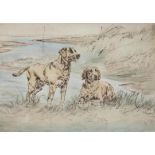 Henry Wilkinson
A pair of gun dogs in a landscape
Coloured etching
Signed in pencil lower right and