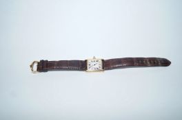 Cartier, a ladies 18 carat gold Tank wrist watch,