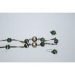 A silver and nephrite necklace,