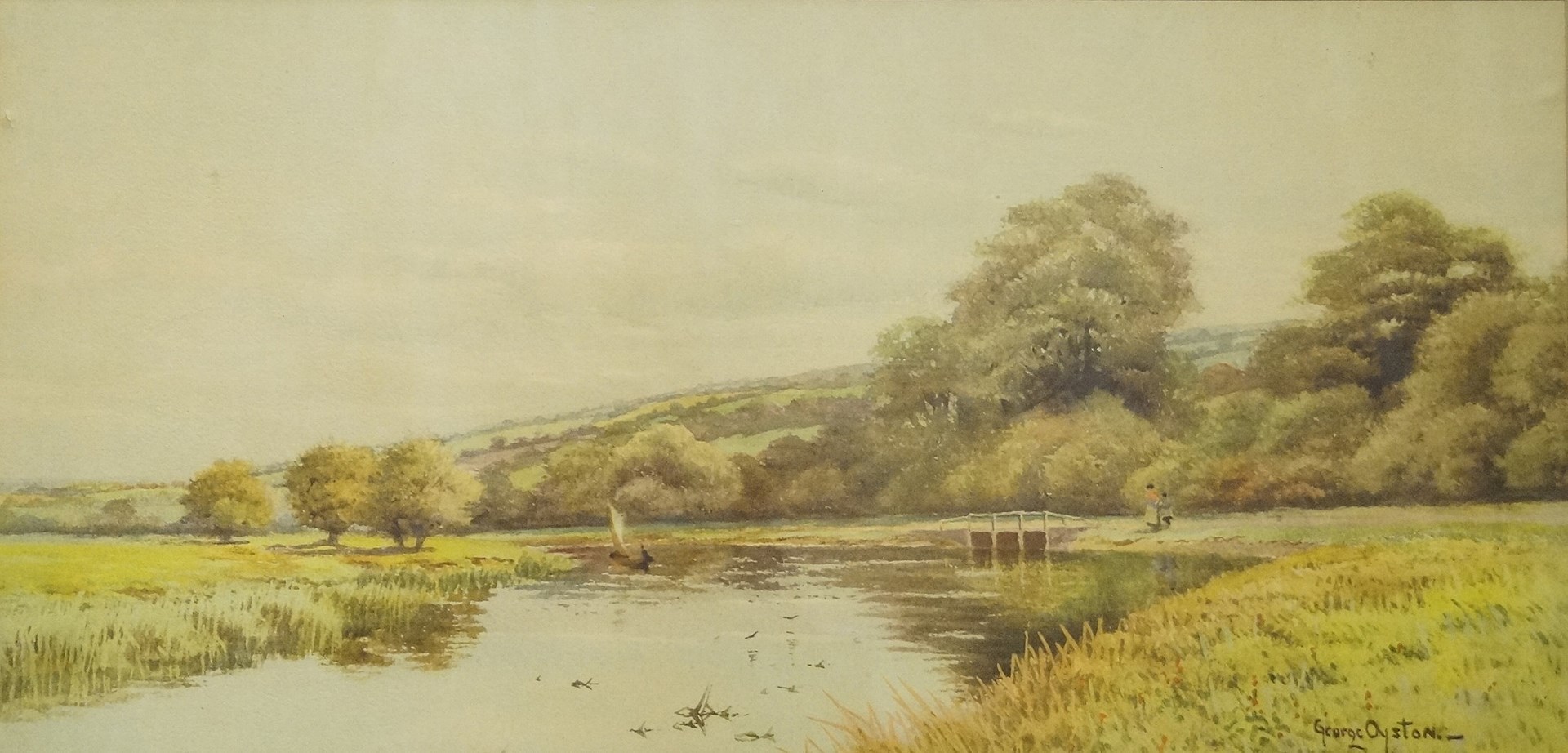 George Oyston (circa 1860 - 1937)
Figures on the river bank
Print
Signed lower right
27.5cm x 57.