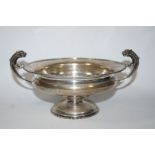 A two handled silver bowl, Barker Brothers and Sons Ltd, Birmingham 1929, with flying mask handles,