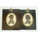 An early 19th century silhouette of a lady titled "Elizabeth Von Waidon by Charles" and another of