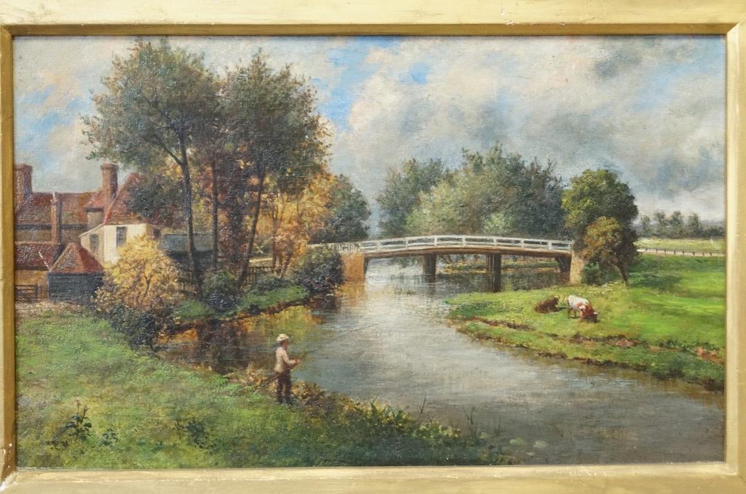 English School, late 19th century
Figures in a river landscape
Oil on canvas, a pair
25.5cm x 40.