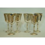 A set of six silver goblets, by C. S.