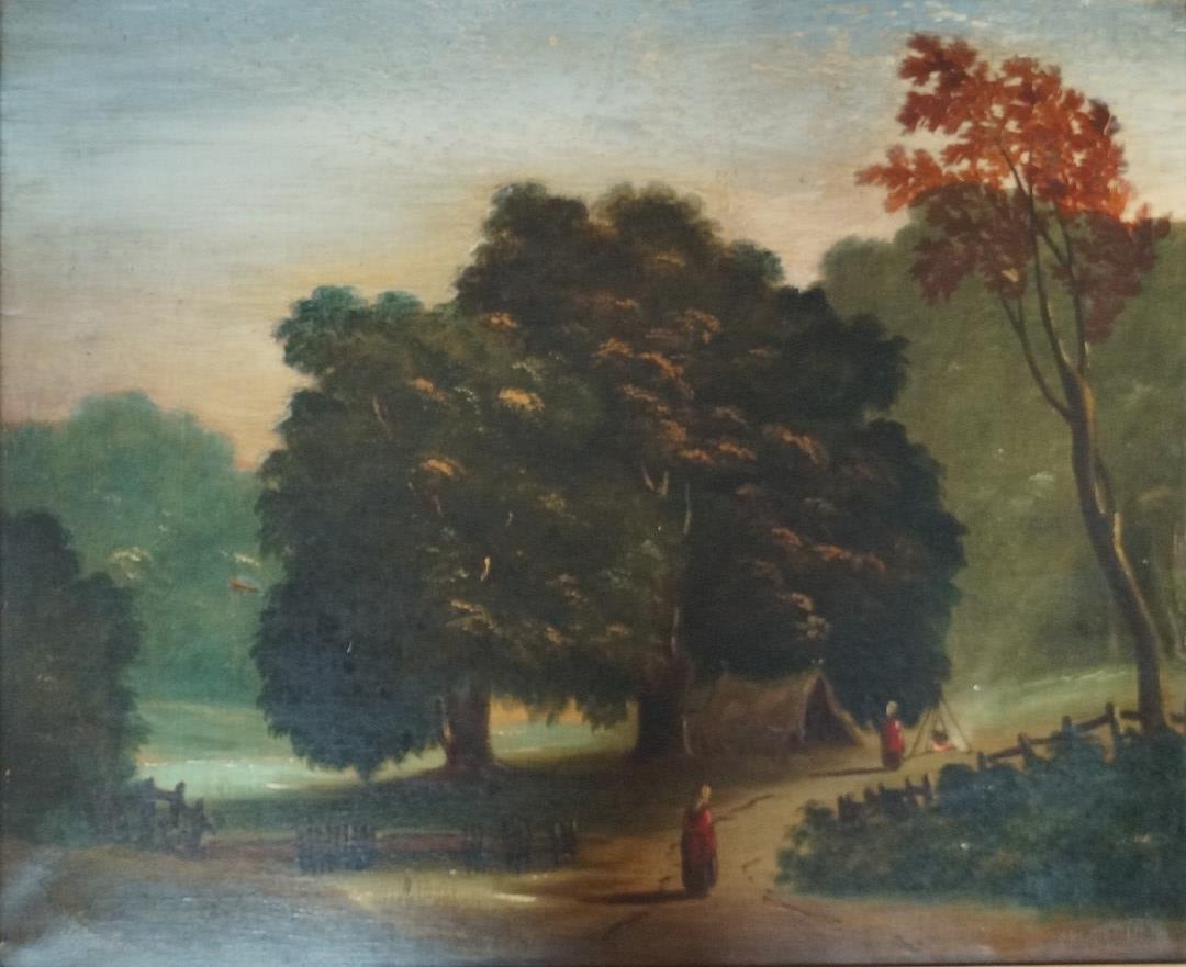 English School, 19th century
Figures in a landscape
Oil on canvas
50.5cm x 60.