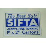 A 20th century glass back printed advertising sign "The Best Salt, Sifta,