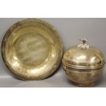 Egyptian silver covered bowl together wi