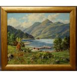 William Russell, framed oil, 'Tarbut, Lo