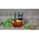 Assorted glassware including vases, jug,