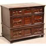 A 17th Century oak chest of 3 drawers in