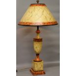 An urn formed table lamp  with painted s