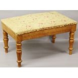 Victorian pine & beech wood stool (63 x