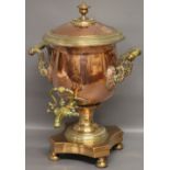 A 19th Century copper & brass samovar/ur