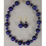 A Lapis Lazuli demi-parure set (necklace