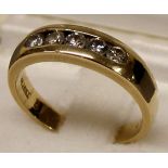 A 14ct gold ring set with 5 diamonds - 0