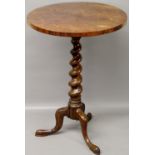 Oak circular occasional table with barle