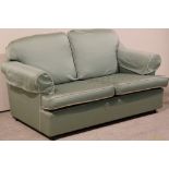 2 - seater sofa upholstered in green fab