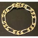 A heavy 9ct gold bracelet of chain link