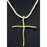 A 22ct gold cross-form pendant by Argent